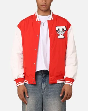 Tommy Jeans TJM Colourblock Varsity Jacket Deep Crimson